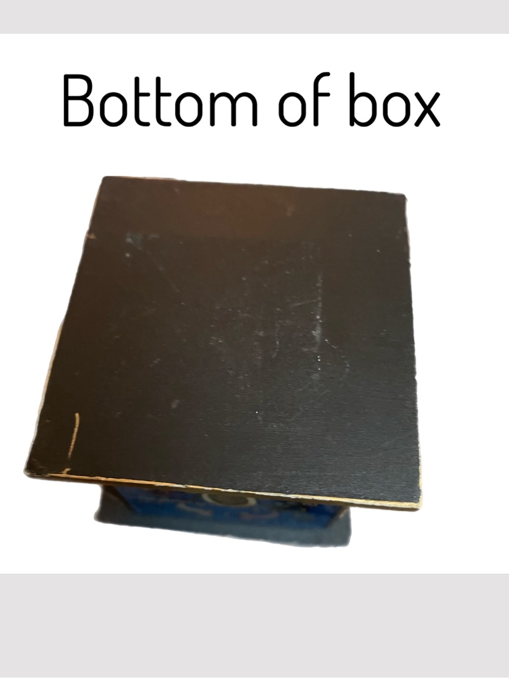 Vintage Florentine Style Reverse Hand Painted Hinged Trinket Box Blue Gold - Picture 7 of 11